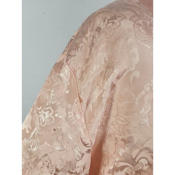 VTG Victoria’s Secret Gold Label Jacquard Satin Sleep Gown M/L Pink Romantic 90s - Picture 12 of 14